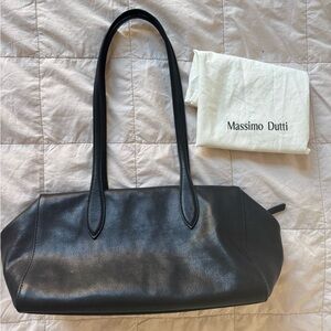Massimo Dutti nappa leather satchel bag like new